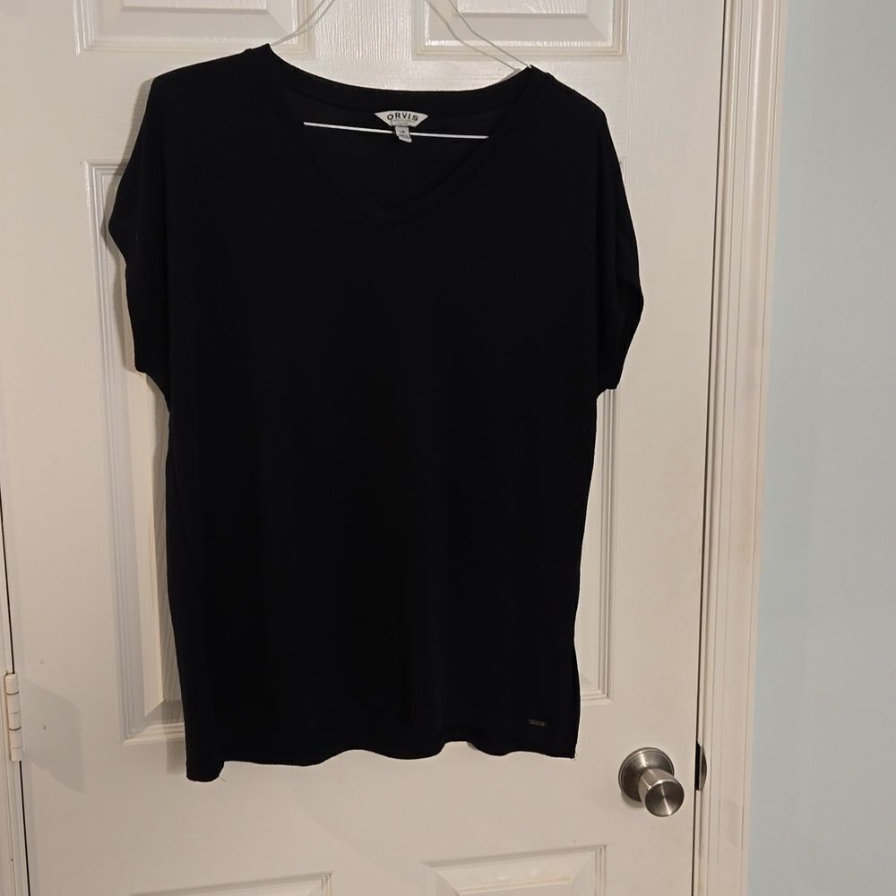 Womens black shirt orvis size large